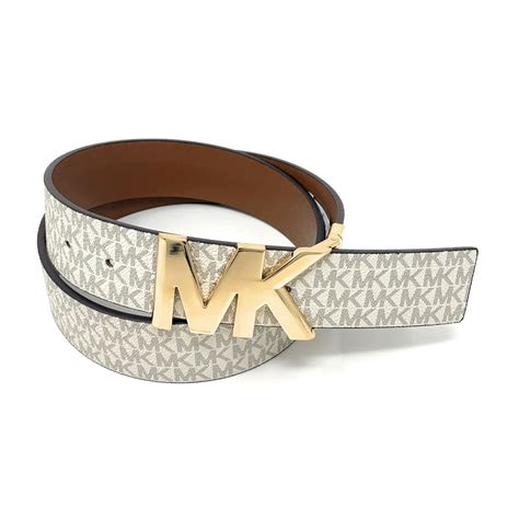 michael kors reversible signature leather belt|signature reversible logo buckle belt.